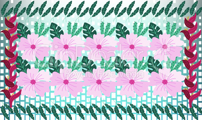 digital textile design of flowers