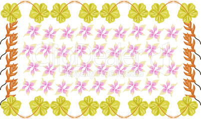 digital textile design of flowers and leaves