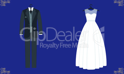 mock up illustration of couple fashion wear on abstract background