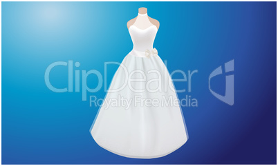 mock up illustration of female wedding dress on abstract background