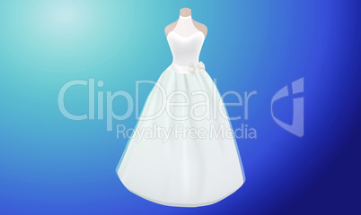 mock up illustration of female wedding dress on abstract background