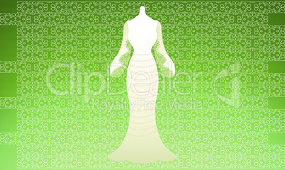 mock up illustration of fashion dress on abstract background