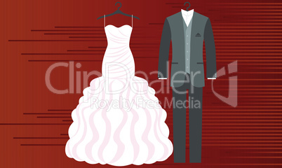 mock up illustration of couple fashion wear on abstract background