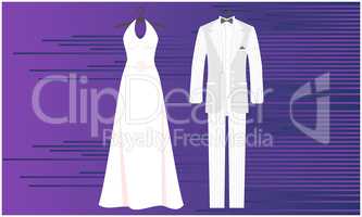 mock up illustration of couple night dress on abstract background