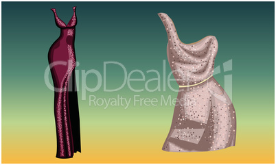 mock up illustration of sexy dress on abstract background