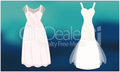 mock up illustration of female dress on abstract background