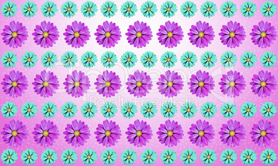 digital textile design of various flowers
