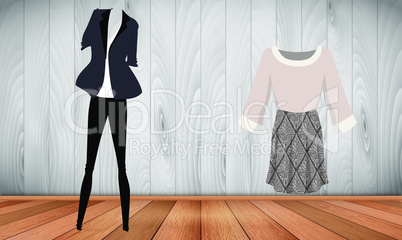 mock up illustration of female sexy dress on abstract background