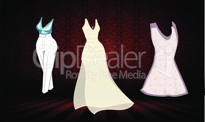 mock up illustration of sexy dress on abstract background