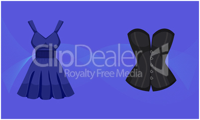 mock up illustration of fashion dress on abstract background