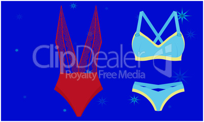 mock up illustration of female sexy dress on abstract background