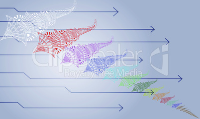digital textile illustration design of leaves art