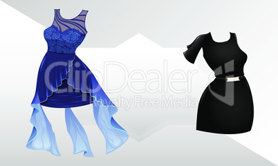 mock up illustration of sexy dress on abstract background