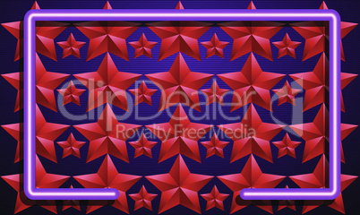 digital textile design of red star with border