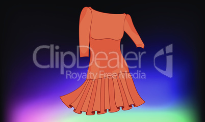 mock up illustration of female fashion dress on abstract background