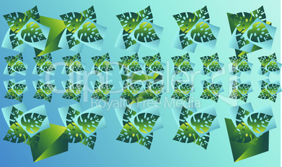 digital textile design of various leaves