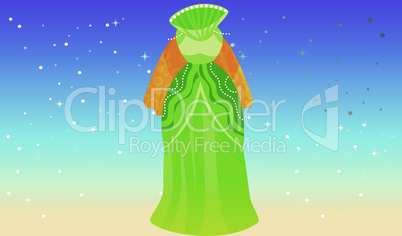 mock up illustration of fashion dress on abstract background