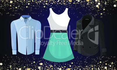 mock up illustration of couple dress on abstract background