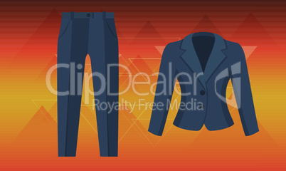 mock up illustration of female office uniform on abstract background