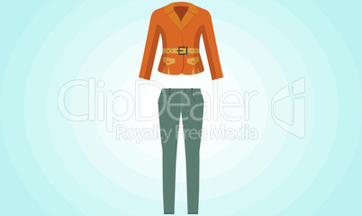 mock up illustration of office uniform on abstract background