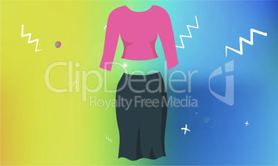 mock up illustration of office dress on abstract background