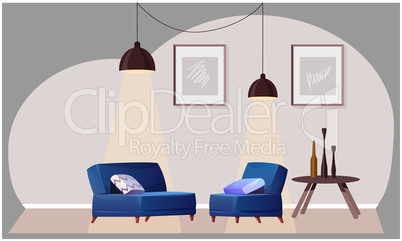 mock up illustration of couch in a meeting room