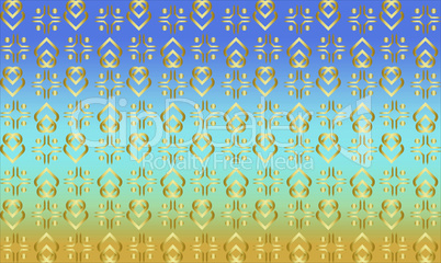 digital textile design of gold leaves art