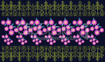 digital textile design of floral art