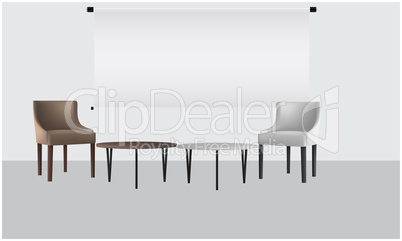 mock up illustration of a meeting room in office