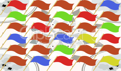 digital textile design of color flags art