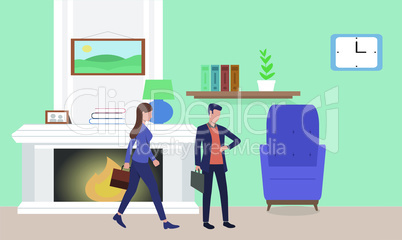 couple is ready to go office at home