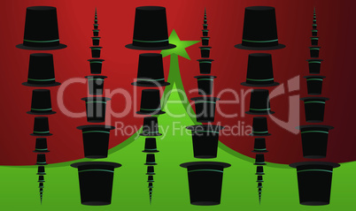 digital textile illustration design of black hat on abstract background