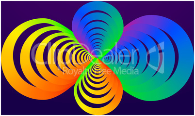 digital textile design of rainbow infinite symbol on abstract background