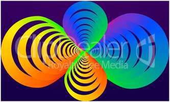 digital textile design of rainbow infinite symbol on abstract background