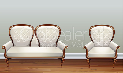 mock up illustration of couch on abstract background