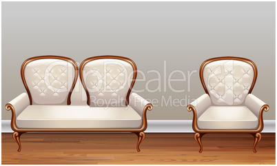 mock up illustration of couch on abstract background