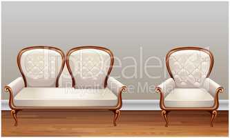 mock up illustration of couch on abstract background