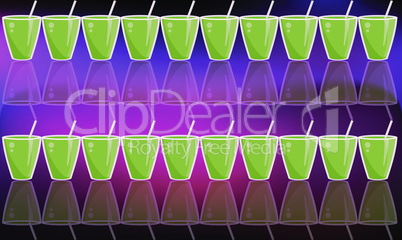 digital textile design of drinks glass on abstract background