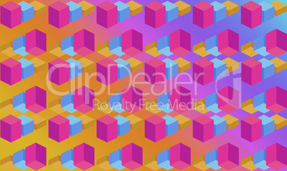 digital textile design of various boxes on abstract background