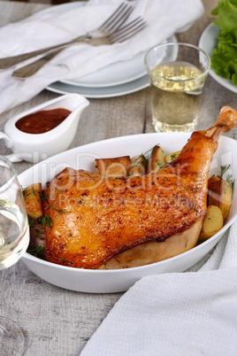 Roasted turkey leg