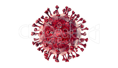 3D rendering of virus on white background