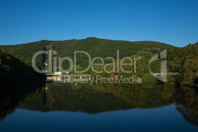 View to the german lake called Affoldenersee near the lake Edersee