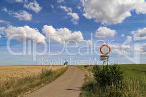 Summer Landscape. Text on the plate: agricultural vehicles only