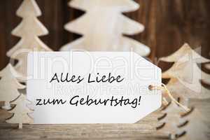 Christmas Tree, Label, Alles Liebe Zum Geburtstag Means Happy Birthday