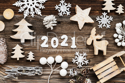 Rustic Wooden Christmas Decoration, 2021, Seld And Tree