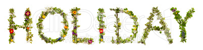 Flower And Blossom Letter Building Word Holiday