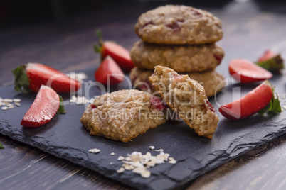 Homemade strawberry oatmeal cookies