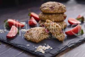 Homemade strawberry oatmeal cookies