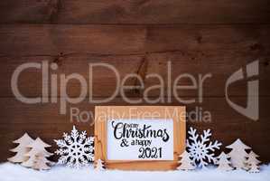 White Christmas Decoration, Tree, Merry Christmas And Happy 2021