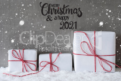 Christmas Gifts, Snow, Snowflakes, Cement, Merry Christmas And A Happy 2021